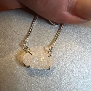 Elegant Sterling Silver and White Opal Necklace